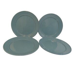 Mainstays Dinner Plate Amelia Collection Blue 11.5" Embossed Stoneware Set Of 4